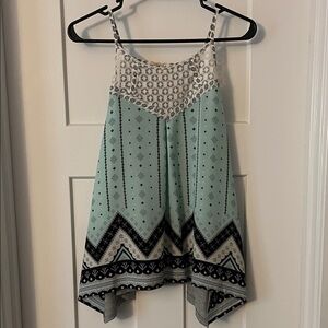 Rewind Mint and Black Patterned Camisole